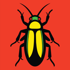 Wall Mural - Solid color Click Beetle animal vector design