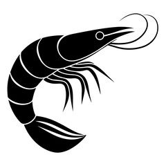 Shrimp icon vector art silhouette illustration