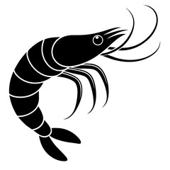 Wall Mural - Shrimp icon vector art silhouette illustration