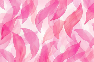 Wall Mural - Watercolor light pink background with curved wavy leaves. Geometric seamless pattern for fabric


