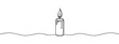 © Vasyl Yurlov - One line continuous lightning candle symbol concept. Silhouette of burning memorial ceremony church tradition. Digital white single line sketch drawing vector illustration