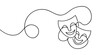 © Vasyl Yurlov - theater humor smile mask one line continuous line art
