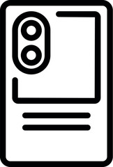 Wall Mural - modern smartphone icon outline in black and white vector line art illustration for mobile phone tech