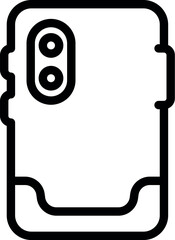 Wall Mural - elegant and minimalistic smartphone case line icon in black and white for modern mobile device prote