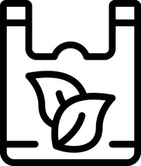 Sticker - Black outline of a recycling icon with leaf, representing environmental conservation