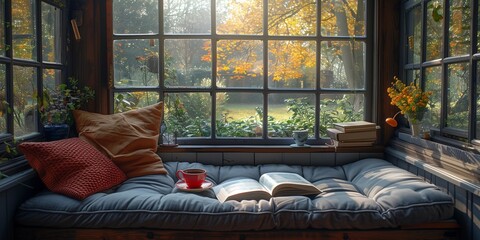 Sticker - Cozy Corner for Reading, generative ai