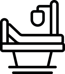 Poster - Sleek, minimalist line drawing of a bathroom bathtub and shower combo