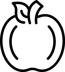 Wall Mural - Minimalistic line drawing of an apple, suitable for icons or logos