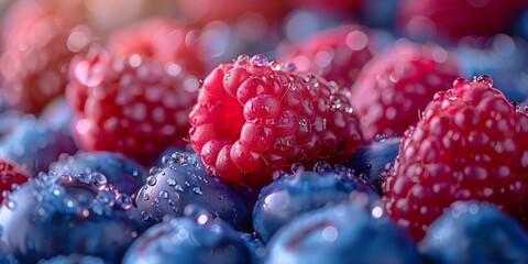 Sticker - Macro Shot of Vibrant Berries, generative ai