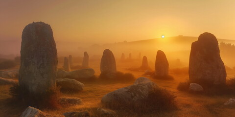 Wall Mural - In a mystical atmosphere Among the misty sunrises _123