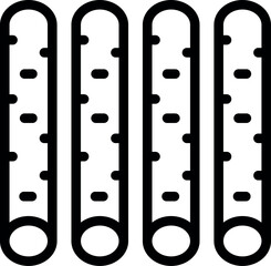 Poster - Black and white outline test tubes vector icon for laboratory science experiments illustration