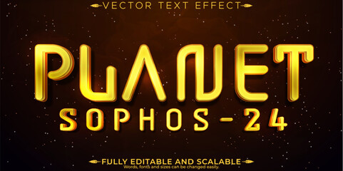 Wall Mural - Planet text effect, editable gaming and cyber text style