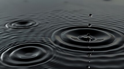 Wall Mural - high-definition image of single drop and rippled surface in 3d.