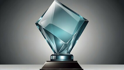 Wall Mural - Glass award trophy or winner prize realistic vector illustration