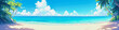 © Claudia Nass - banner illustration of anime landscape with tropical beach, anime style