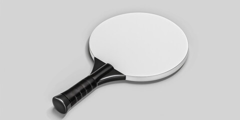 Wall Mural - A close-up shot of a ping pong paddle with a black handle, ideal for use in sports photography or as an illustration