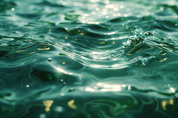 Wall Mural - rippled reflections on a water surface, distorting the image. concept of perception and reality. gen