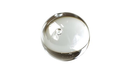 Wall Mural - isolated fresh raindrop captured in high-definition on a white background.