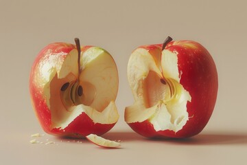 Wall Mural - A juicy apple with a bite taken out, perfect for a snack or still life photography