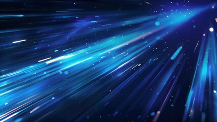 Wall Mural - a blue and black space scene with light streaks, suitable for use in astronomy-related projects or a