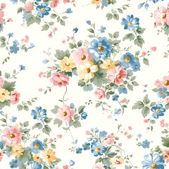 floral garden bloom flower pattern seamless wallpaper design illustration ornament decor