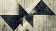© Zeynep - A Black and White Picture of a Triangle on a Grungy Wall With Some Other Shapes in the Background - Generative AI