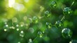 © Oksana - Green Molecular Structure in Sunlight. Close-up of a green molecular structure with sunlight and bokeh effect, symbolizing nature and science integration.