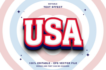 Wall Mural - USA 3d Editable Text Effect Template Style Premium Vector