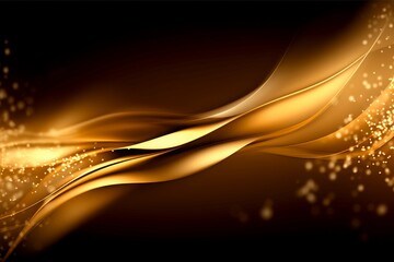 Wall Mural - Closeup on an abstract curve of gold and its attendant sparkles