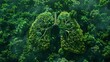 © Koplexs-Stock - Green lung forest in a shape of lungs for a healthy environment and planet earth. Healthy lungs fresh air concept