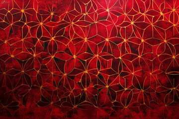 the flower of life genesis pattern red


