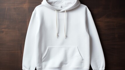 Wall Mural - A white hoodie with a white hood and a white logo on the front
