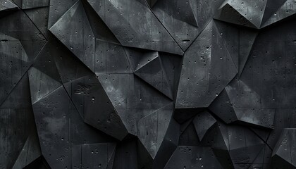 Wall Mural - Abstract dark concrete 3d polygonal