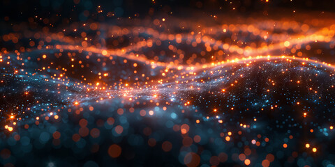 Digital background for tech, AI, neural networks, data, audio, graphics