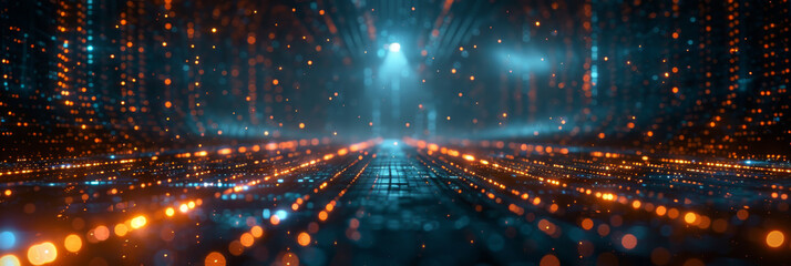 Digital background for tech, AI, neural networks, data, audio, graphics