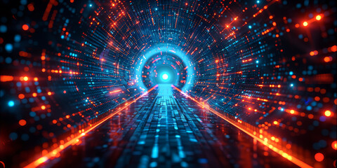 Digital background for tech, AI, neural networks, data, audio, graphics
