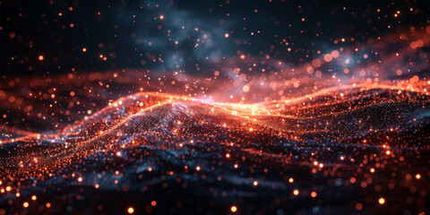 Digital background for tech, AI, neural networks, data, audio, graphics