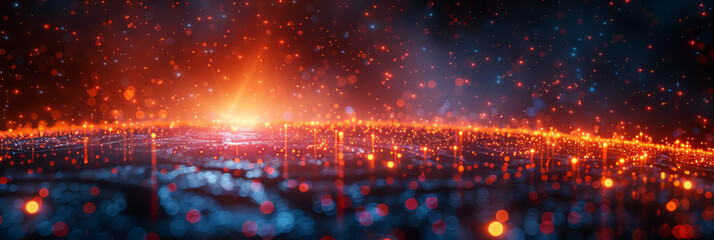 Digital background for tech, AI, neural networks, data, audio, graphics