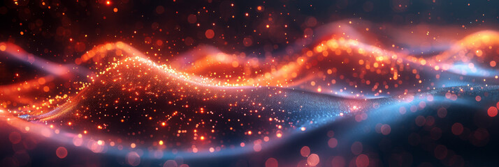 Digital background for tech, AI, neural networks, data, audio, graphics