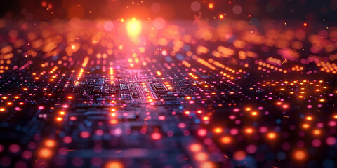 Digital background for tech, AI, neural networks, data, audio, graphics