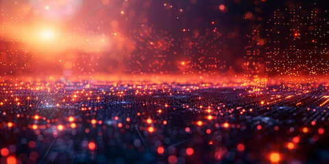 Digital background for tech, AI, neural networks, data, audio, graphics