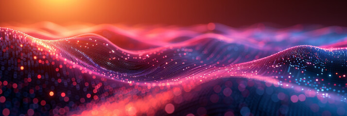 Digital background for tech, AI, neural networks, data, audio, graphics
