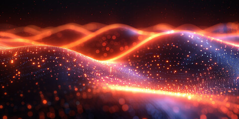 Digital background for tech, AI, neural networks, data, audio, graphics
