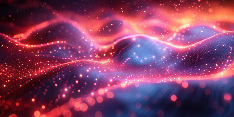Digital background for tech, AI, neural networks, data, audio, graphics