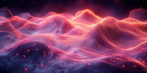 Digital background for tech, AI, neural networks, data, audio, graphics