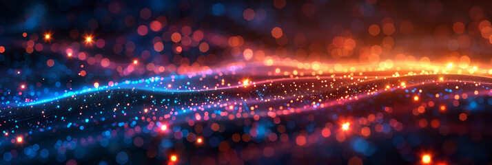 Digital background for tech, AI, neural networks, data, audio, graphics