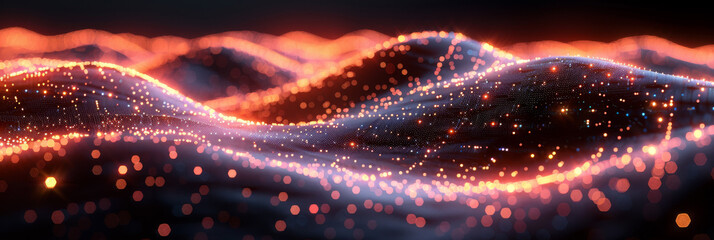 Digital background for tech, AI, neural networks, data, audio, graphics
