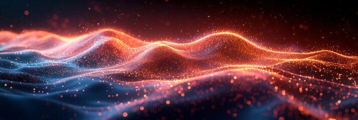 Digital background for tech, AI, neural networks, data, audio, graphics