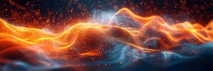 Digital background for tech, AI, neural networks, data, audio, graphics