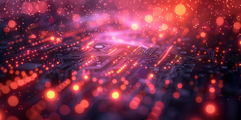 Digital background for tech, AI, neural networks, data, audio, graphics
